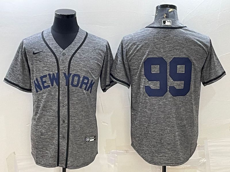 Men New York Yankees 99 No Name Grey hemp ash Nike 2022 MLB Jerseys
